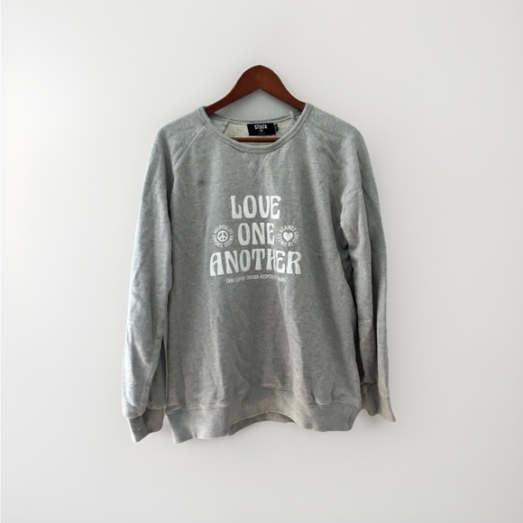 Stock Mfg Tops - Stock Mfg Love One Another Crewneck Sweatshirt Large